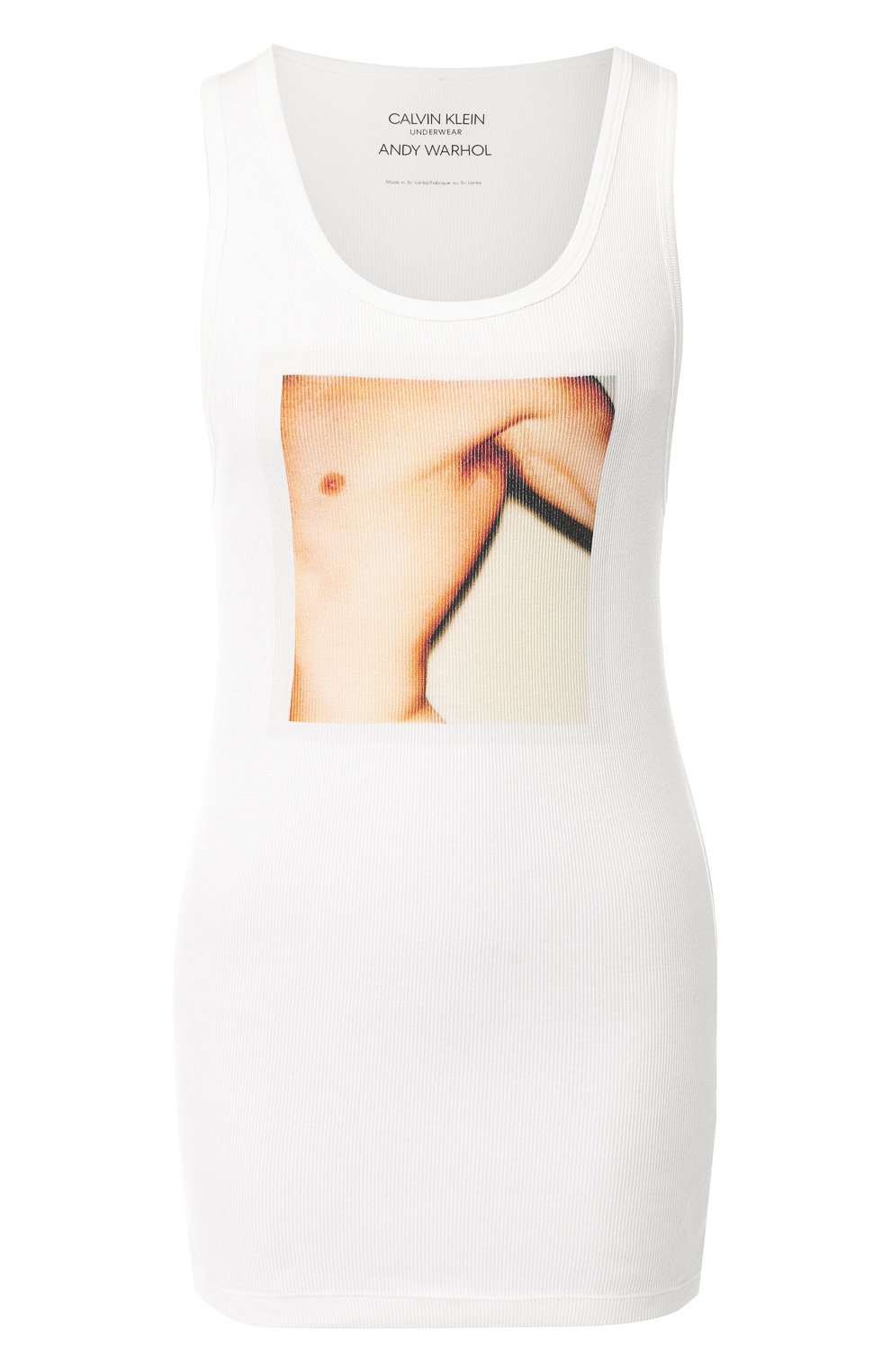 Хлопковая майка с принтом CALVIN KLEIN белого цвета по цене 4245 руб., арт. NM1669E, фото 1 Хлопковая майка с принтом CALVIN KLEIN, арт. NM1669E, фото 1