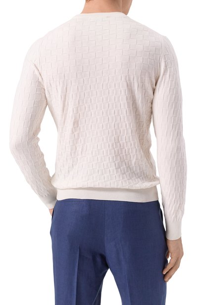 Хлопковый джемпер GRAN SASSO белого цвета по цене 25350 руб., арт. 57109/18040, фото 4 Хлопковый джемпер GRAN SASSO, арт. 57109/18040, фото 4