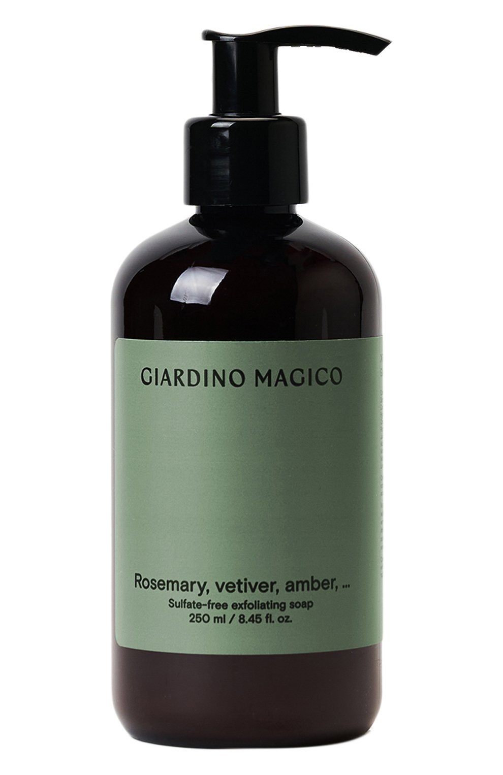 Бессульфатное жидкое мыло с микрогранулами кремния rosemary, vetiver, amber,… (250ml) GIARDINO MAGICO, арт. 4640200325693, фото 1