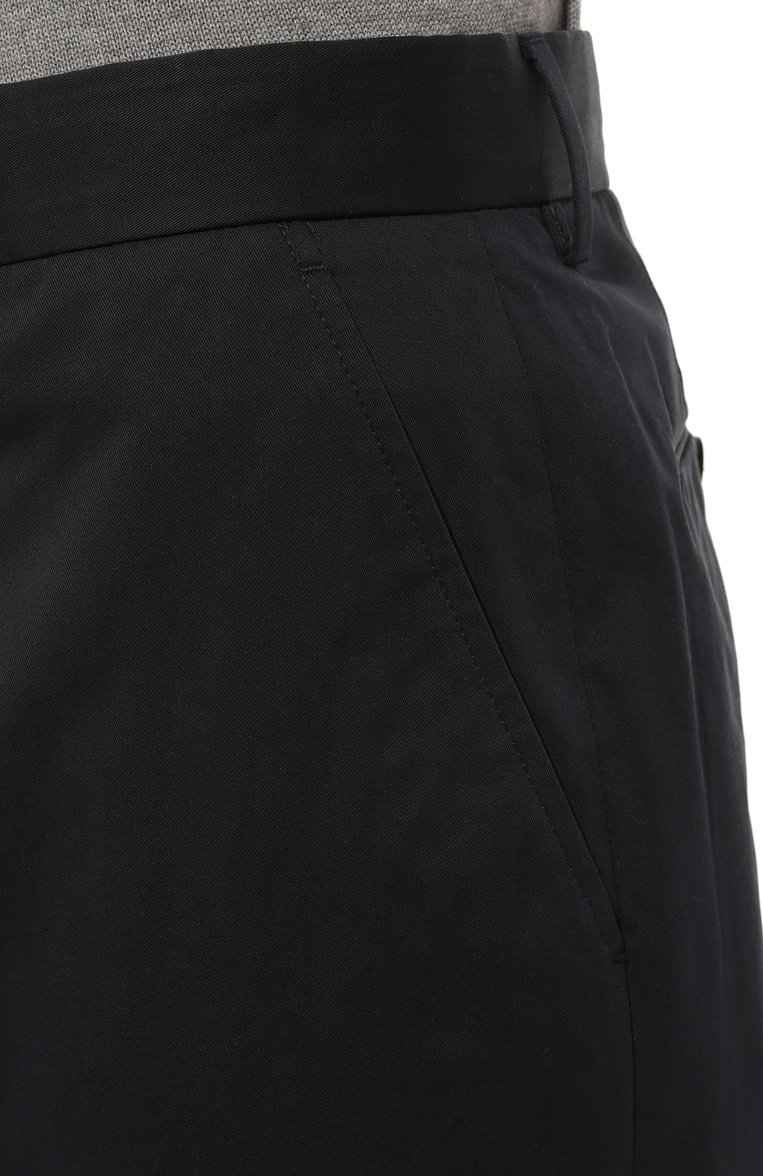 Мужские хлопковые брюки ZEGNA темно-синего цвета, арт. E8I03/TR14 | Фото 5 (Длина (брюки, джинсы): Стандартные; Материал внешний: Хлопок; Случай: Повседневный; Силуэт М (брюки): Чиносы; Стили: Кэжуэл)