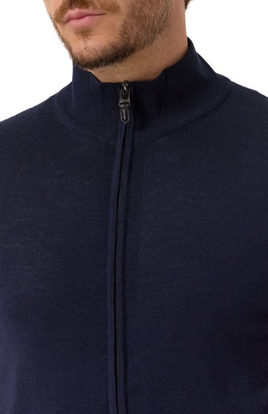 Шерстяной кардиган Canali C0022/MK01149 Синий  C0022/MK01149 Фото 5