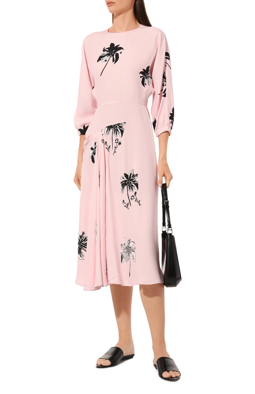 Платье из вискозы PRADA розового цвета по цене 255000 руб., арт. P3E07-1Y1R-F0028-211, фото 2 Платье из вискозы PRADA, арт. P3E07-1Y1R-F0028-211, фото 2