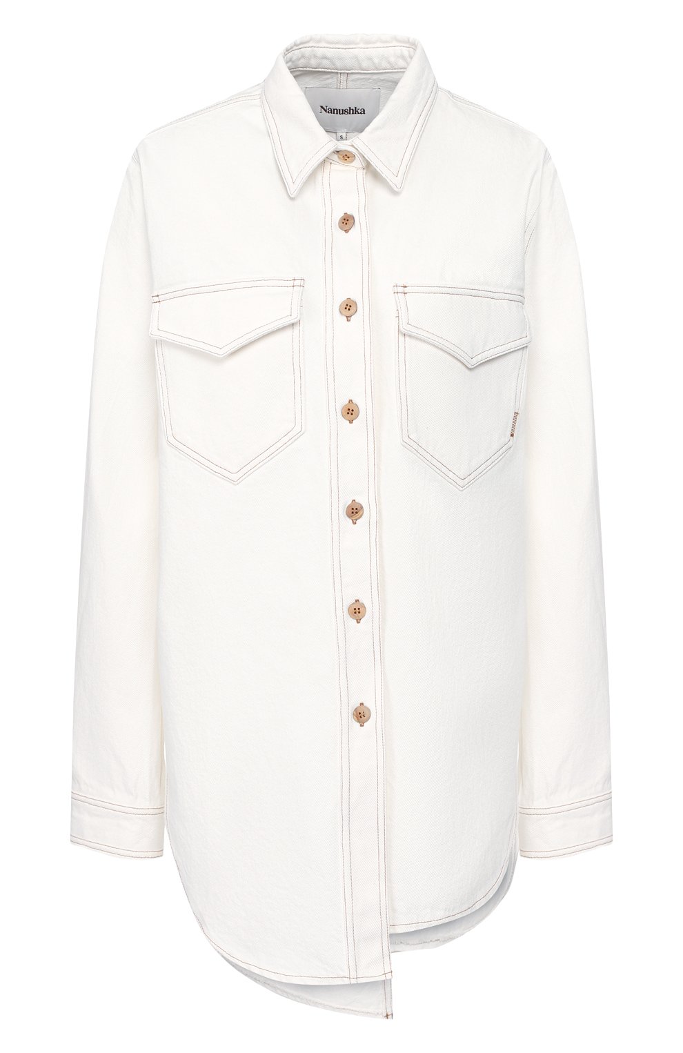 Джинсовая рубашка NANUSHKA, арт. S0LI_WHITE_RIGID DENIM, фото 1