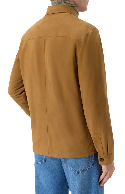 Замшевая куртка-рубашка Loro Piana FAP3922 Коричневый  FAP3922 Фото 4
