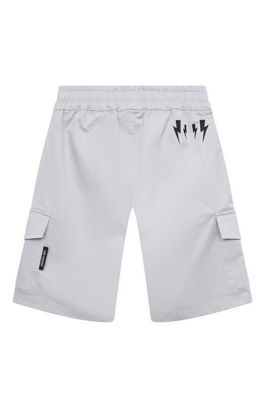 Хлопковые шорты Neil Barrett Kids Серый, фото 2