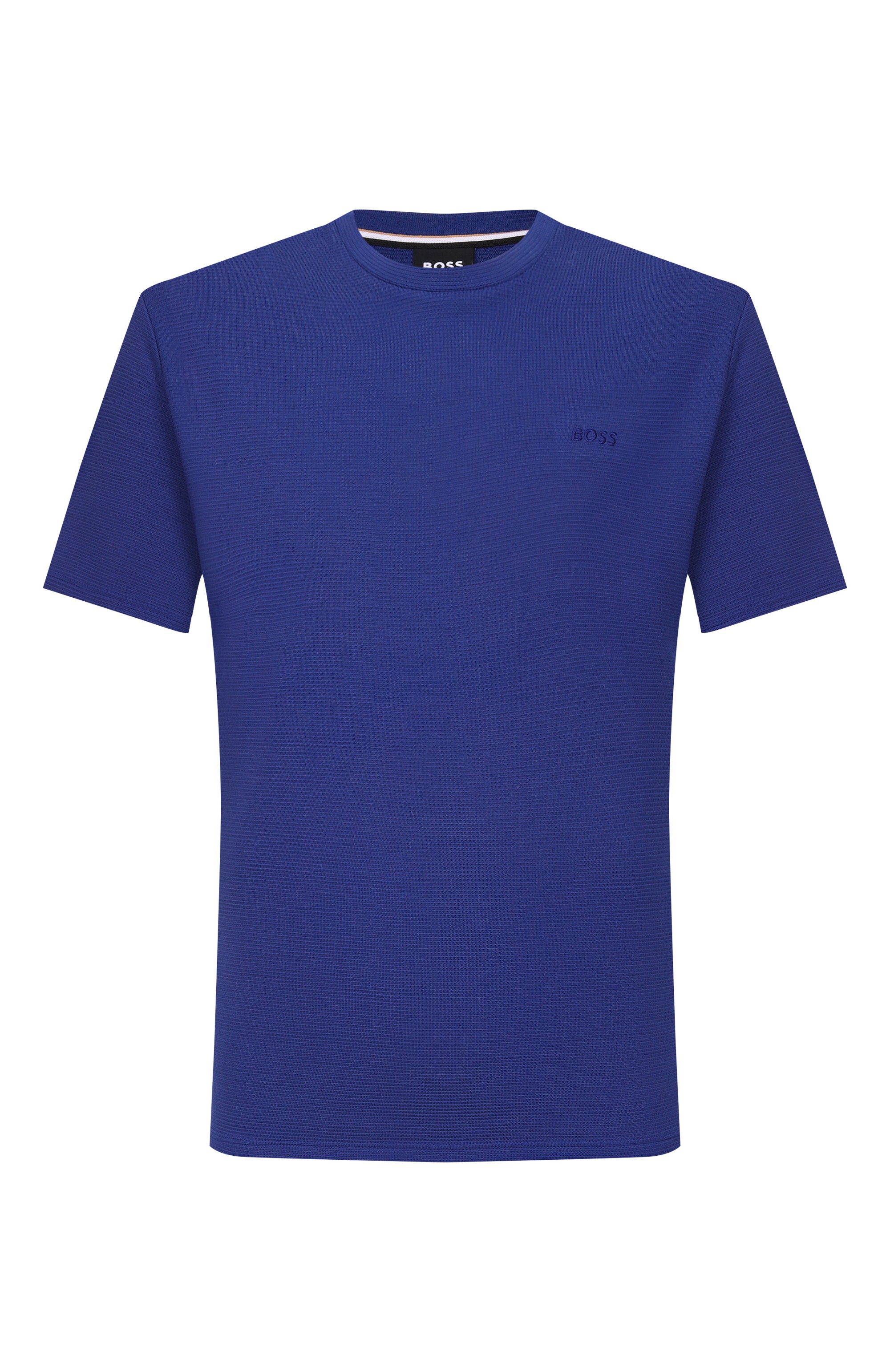 Футболка из вискозы BOSS синего цвета по цене 7475 руб., арт. 50527377, фото 1 Футболка из вискозы BOSS, арт. 50527377, фото 1