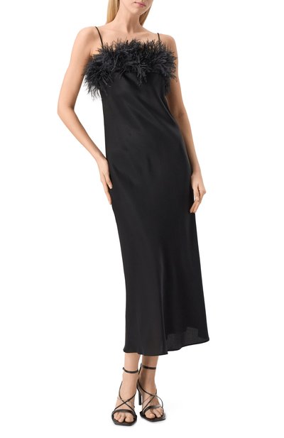 Атласное платье с отделкой перьями ANTONELLI FIRENZE, арт. L6735N/794, фото 3