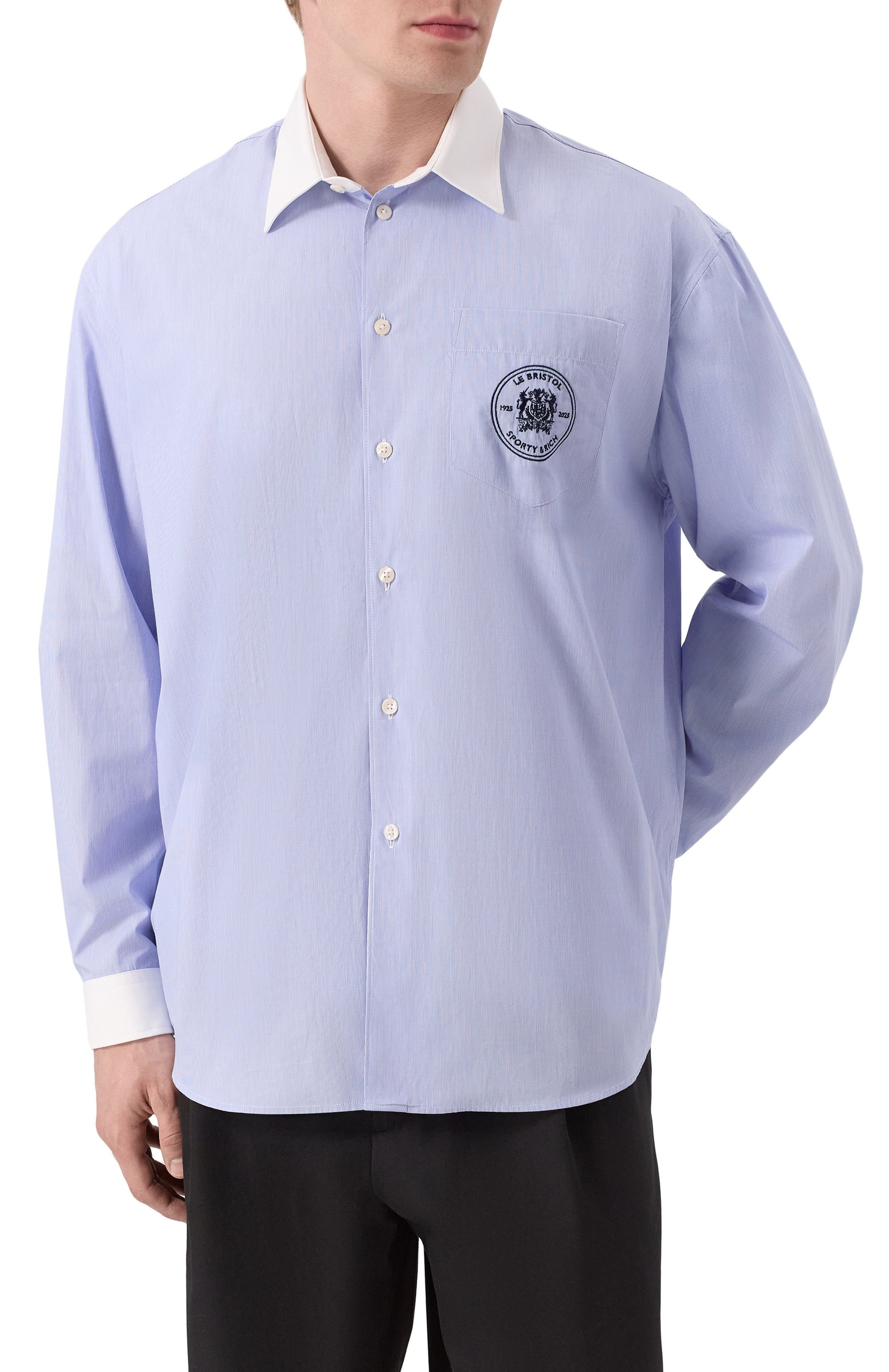 Хлопковая рубашка sporty & rich x le bristol paris SPORTY AND RICH, арт. SI019517654ST41, фото 3