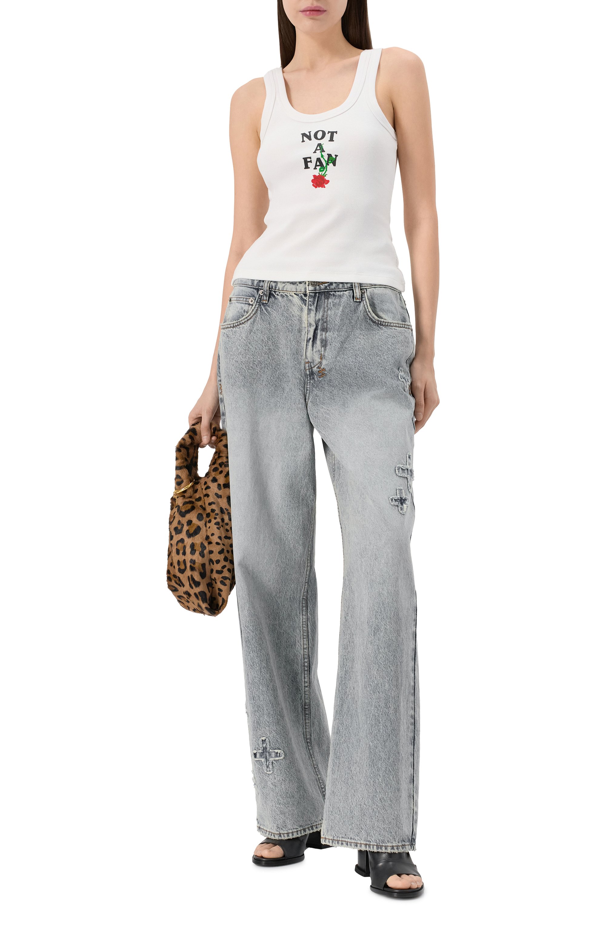 Хлопковая майка SSHEENA, арт. 25SSTAMARA TS25010/WHITE, фото 2