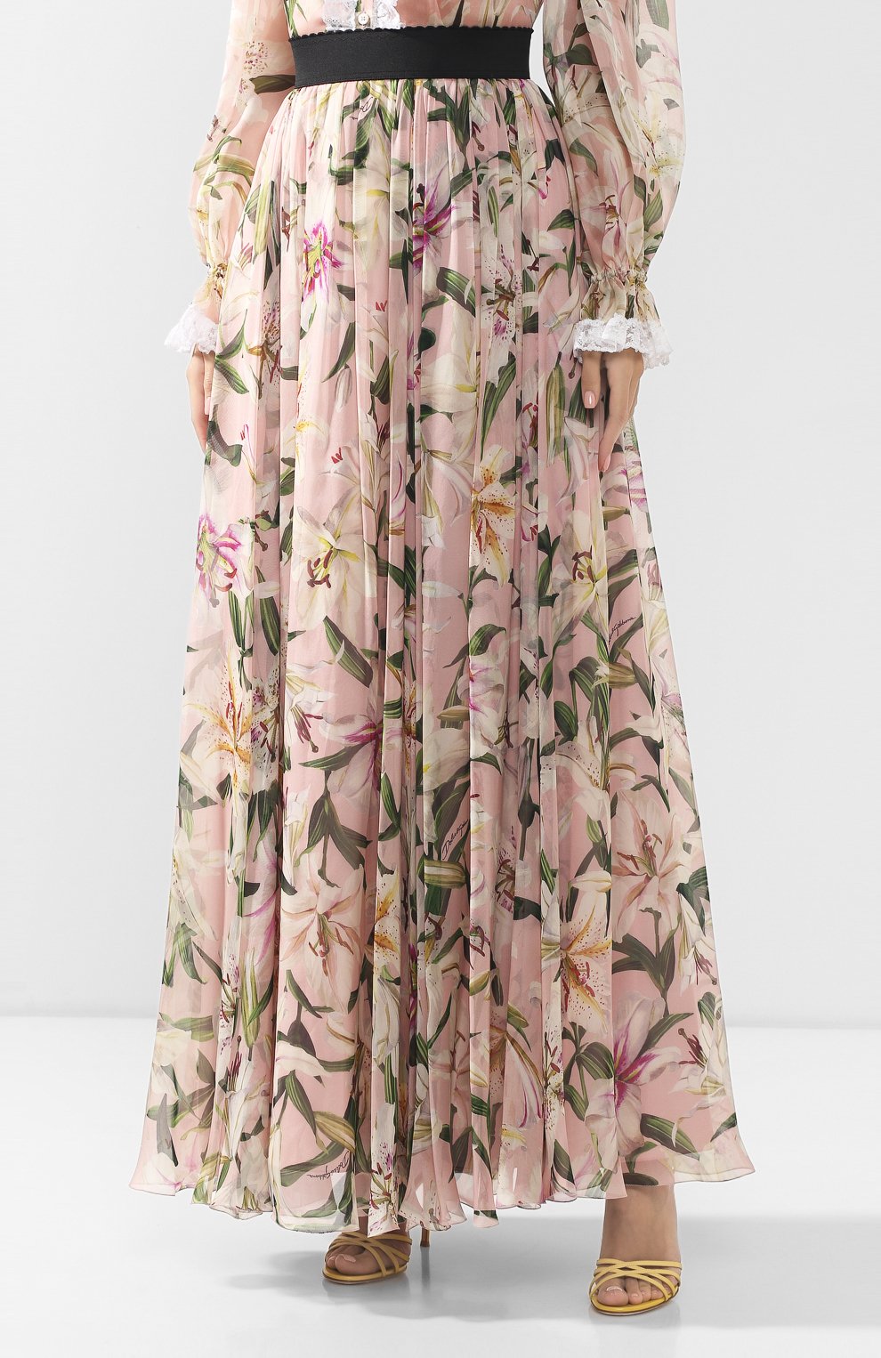 Шелковая юбка DOLCE & GABBANA светло-розового цвета по цене 354000 руб., арт. F4B0WT/HS147, фото 3 Шелковая юбка DOLCE & GABBANA, арт. F4B0WT/HS147, фото 3