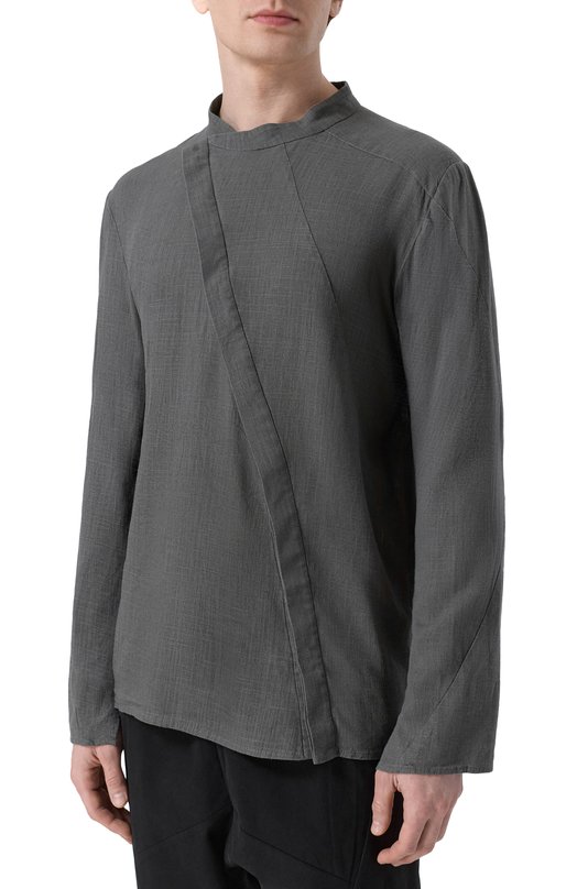 Рубашка из вискозы и льна 139Dec ST447-GRE Зелёный  ST447-GRE Фото 3