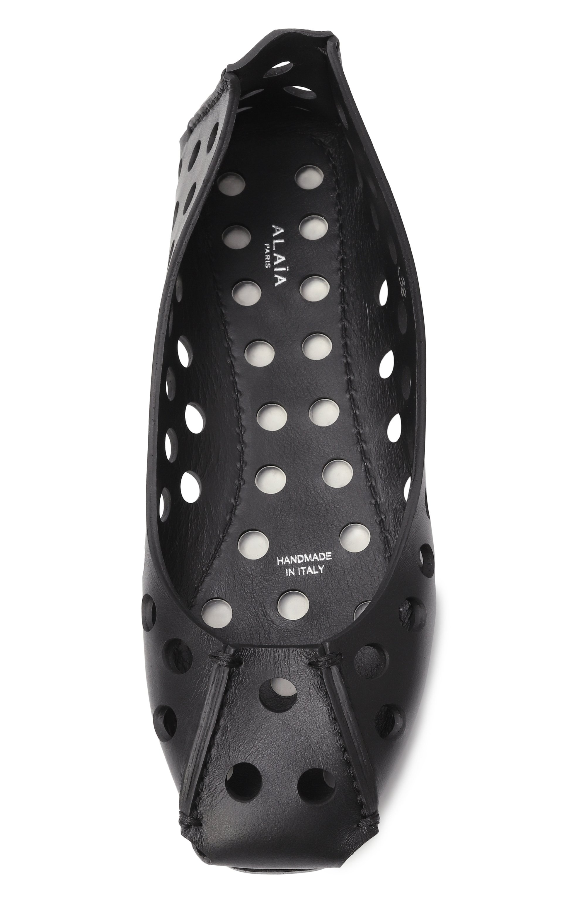 Кожаные балетки perfo ALAIA черного цвета по цене 112500 руб., арт. AA3A033CK247, фото 6 Кожаные балетки perfo ALAIA, арт. AA3A033CK247, фото 6