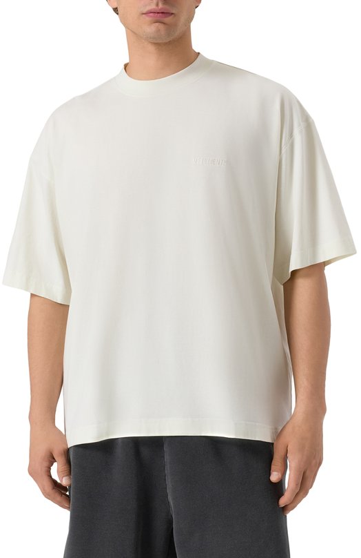 Хлопковая футболка VETEMENTS UH76TR100I/1000 LIGHT JERSEY Белый  UH76TR100I/1000 LIGHT JERSEY Фото 3