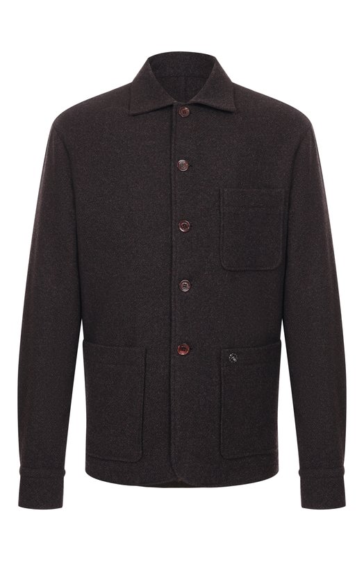 Куртка-рубашка из шерсти и кашемира Stefano Ricci SP007986/WC005R Коричневый SP007986/WC005R
