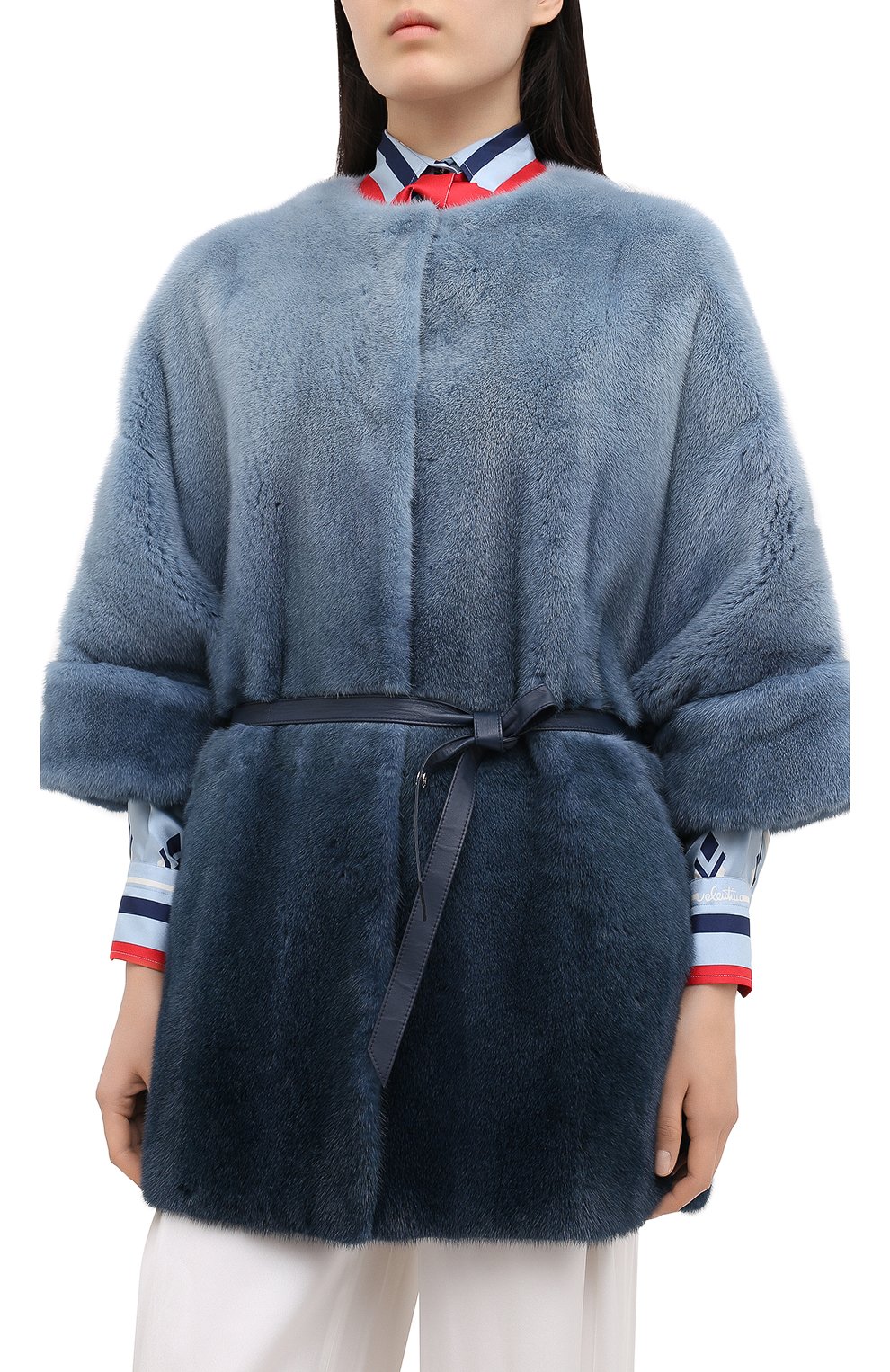 Шуба из меха норки LORO PIANA синего цвета по цене 2995000 руб., арт. FAG4330, фото 3 Шуба из меха норки LORO PIANA, арт. FAG4330, фото 3