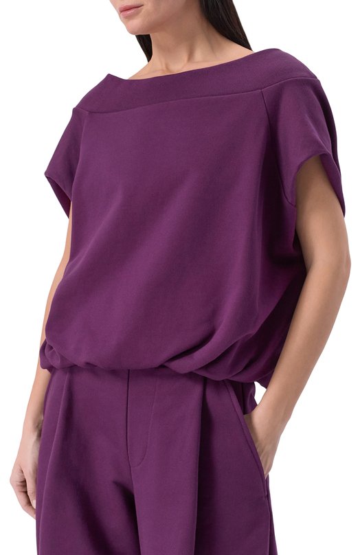 Хлопковый топ Dries Van Noten 131110/3611 Фиолетовый  131110/3611 Фото 3