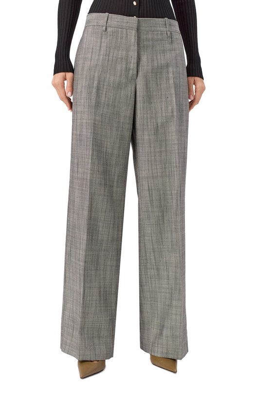 Брюки из шелка и шерсти Jil Sander J02KA0347/J55079 Серый  J02KA0347/J55079 Фото 3