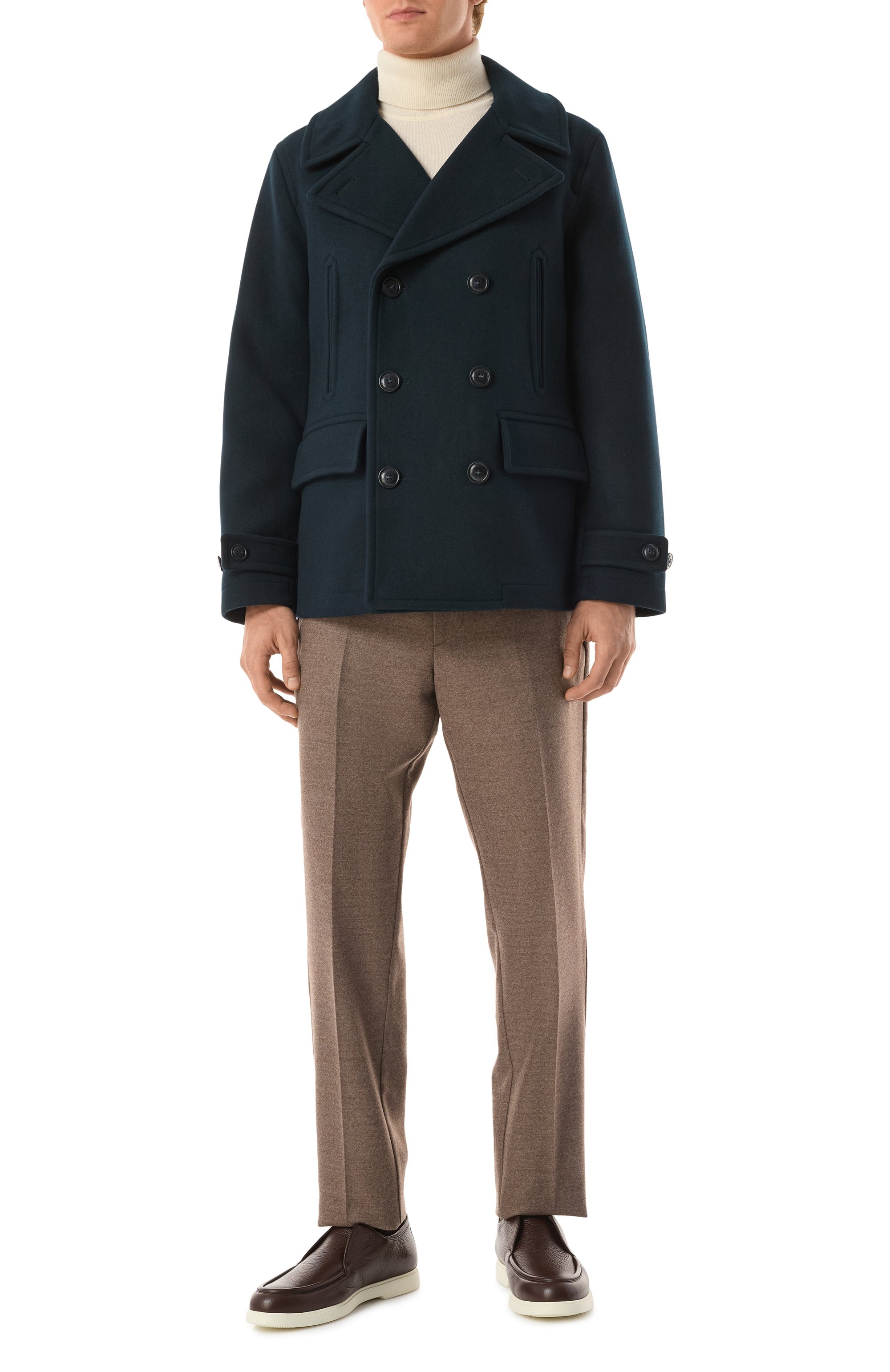 Шерстяной бушлат WOOLRICH темно-синего цвета по цене 109700 руб., арт. CFWOOU0976MRUT3798, фото 2 Шерстяной бушлат WOOLRICH, арт. CFWOOU0976MRUT3798, фото 2