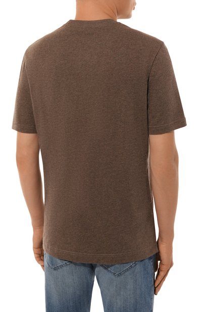 Футболка из хлопка и кашемира CAPOBIANCO коричневого цвета по цене 31250 руб., арт. 17M660.WS00., фото 4 Футболка из хлопка и кашемира CAPOBIANCO, арт. 17M660.WS00., фото 4