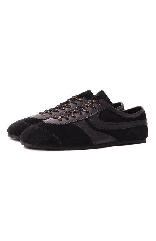 Кожаные кеды Dries Van Noten 011722-126-900 Чёрный 011722-126-900