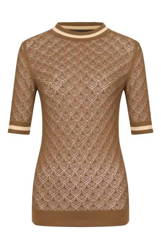 Хлопковый пуловер Lorena Antoniazzi E26110TM44A/1329 Бежевый E26110TM44A/1329