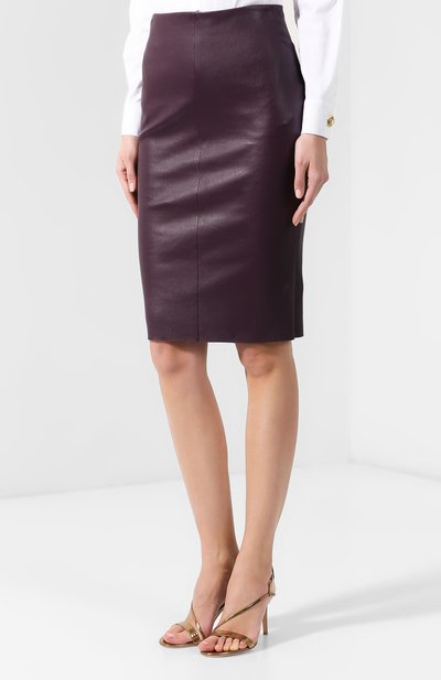Кожаная юбка-карандаш с разрезом DROME, арт. DPD1306P/D074, фото 3