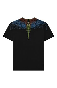 Детская хлопковая футболка MARCELO BURLON KIDS OF MILAN черного цвета, арт. 21E/B/MB/1107/0010/2-6Y | Фото 2 (Рукава: Короткие; Материал внешний: Хлопок; Региональные ограничения белый список (Axapta Mercury): RU; Мальчики Кросс-КТ: Ф�утболка-одежда; Материал сплава: Проставлено; Драгоценные камни: Проставлено; Ростовка одежда: 6 лет | 116 см)