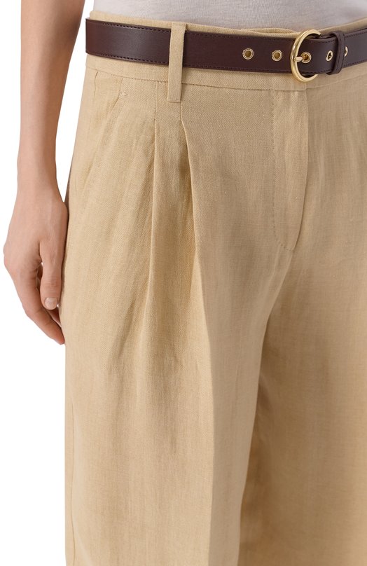 Льняные брюки Max Mara Studio MSTSUMER0 Бежевый  MSTSUMER0 Фото 5