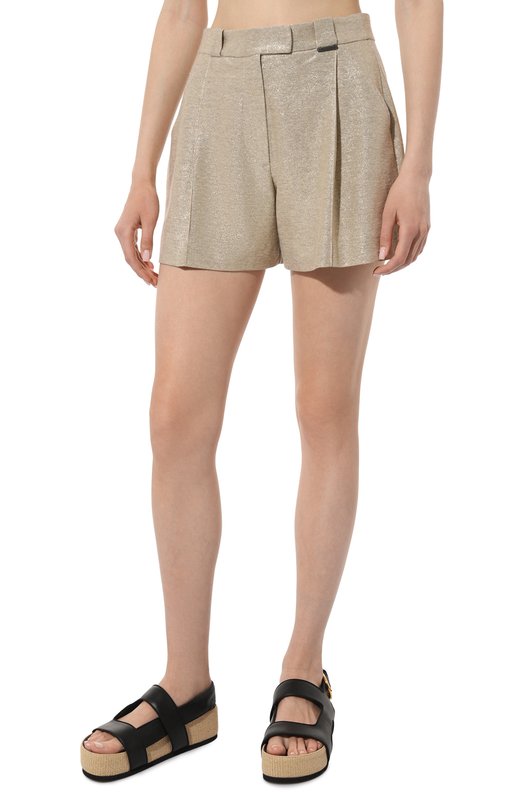 Шорты изо льна и хлопка Brunello Cucinelli ML947B1364 Золотой  ML947B1364 Фото 3