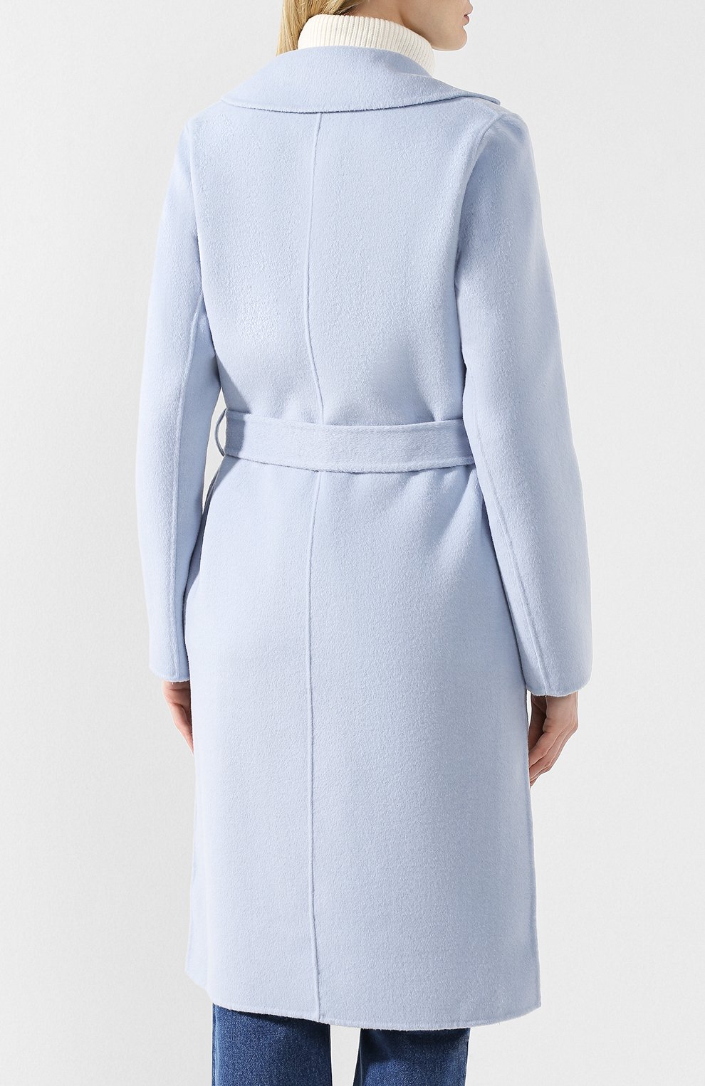 Пальто с поясом MICHAEL MICHAEL KORS голубого цвета по цене 59950 руб., арт. 77G3857M22, фото 4 Пальто с поясом MICHAEL MICHAEL KORS, арт. 77G3857M22, фото 4