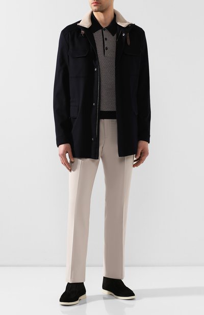 Замшевые ботинки open walk LORO PIANA черного цвета по цене 89950 руб., арт. FAB4368, фото 2 Замшевые ботинки open walk LORO PIANA, арт. FAB4368, фото 2