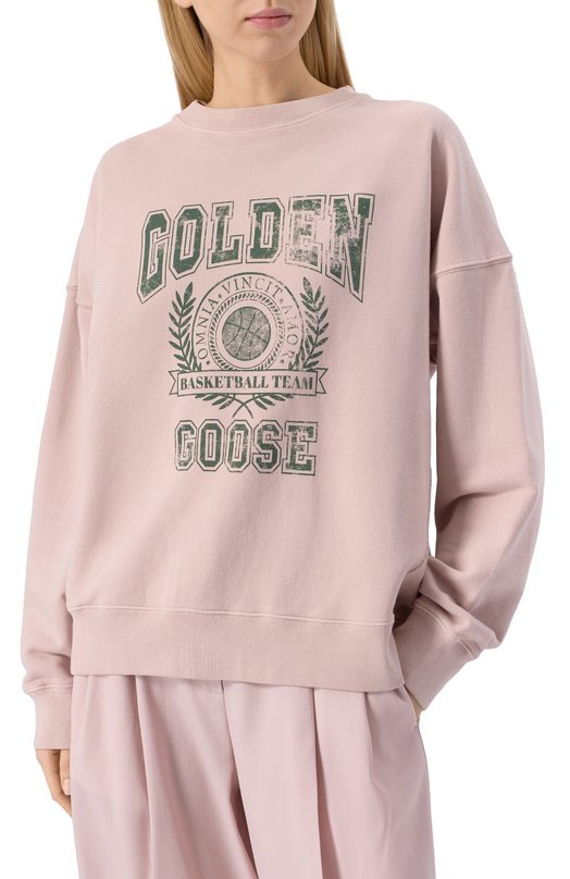Хлопковый свитшот Golden Goose Deluxe Brand GUP02175.P001864 Розовый  GUP02175.P001864 Фото 3