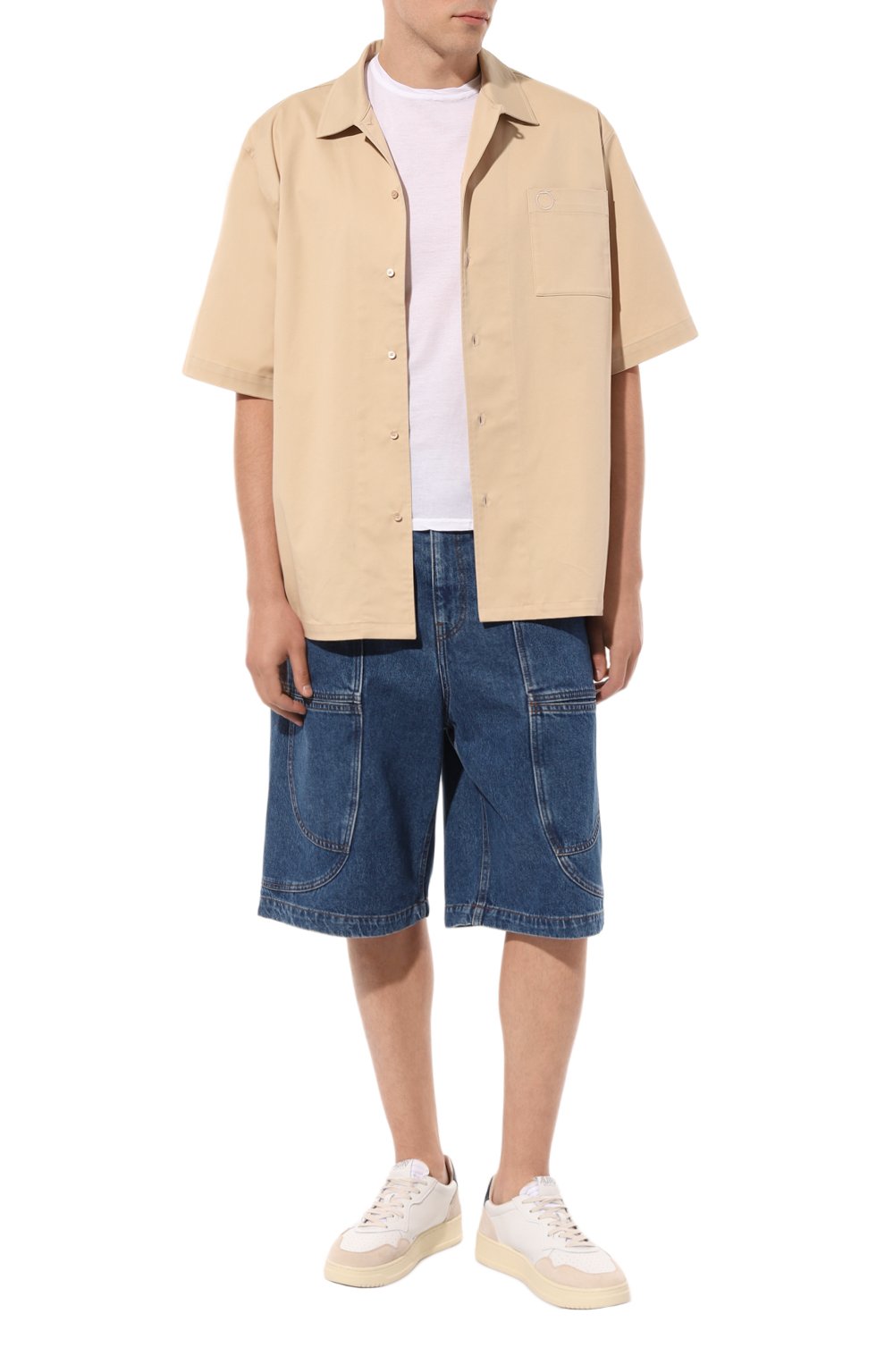 Хлопковая рубашка TRUSSARDI бежевого цвета по цене 25000 руб., арт. 52C00308-1T006185, фото 2 Хлопковая рубашка TRUSSARDI, арт. 52C00308-1T006185, фото 2