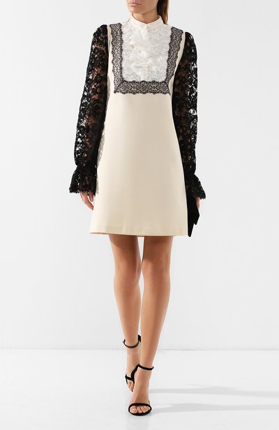Платье с кружевной отделкой и воротником-стойкой GUCCI, арт. 538734/X900A, фото 2