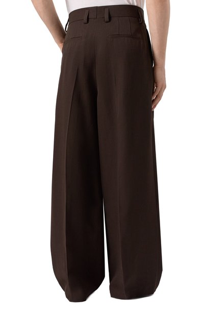 Брюки из вискозы и шелка JIL SANDER коричневого цвета по цене 259000 руб., арт. J21KA0265/J65005, фото 4 Брюки из вискозы и шелка JIL SANDER, арт. J21KA0265/J65005, фото 4