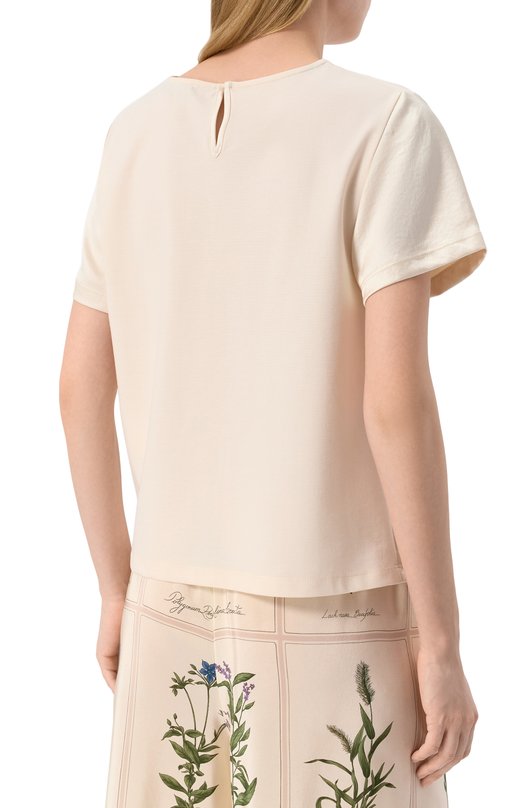 Атласный топ Weekend Max Mara AMBURG0 Кремовый  AMBURG0 Фото 4