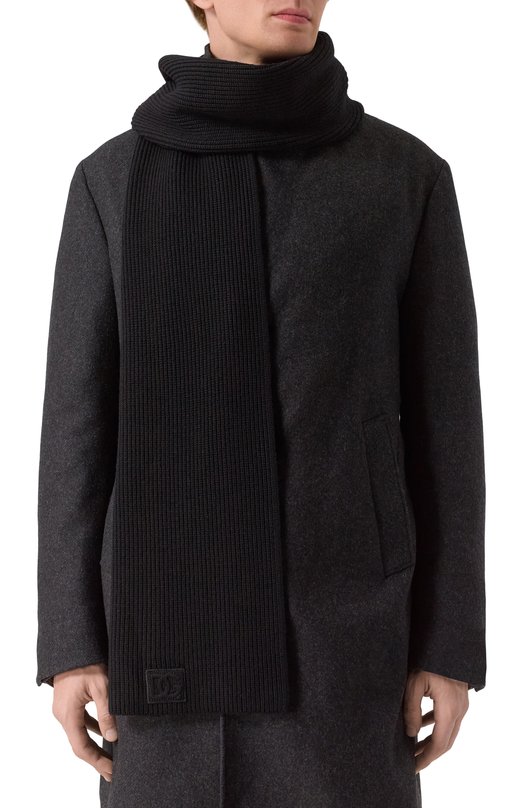 Шерстяной шарф Dolce & Gabbana GX13KZ/JDVCI Чёрный  GX13KZ/JDVCI Фото 2