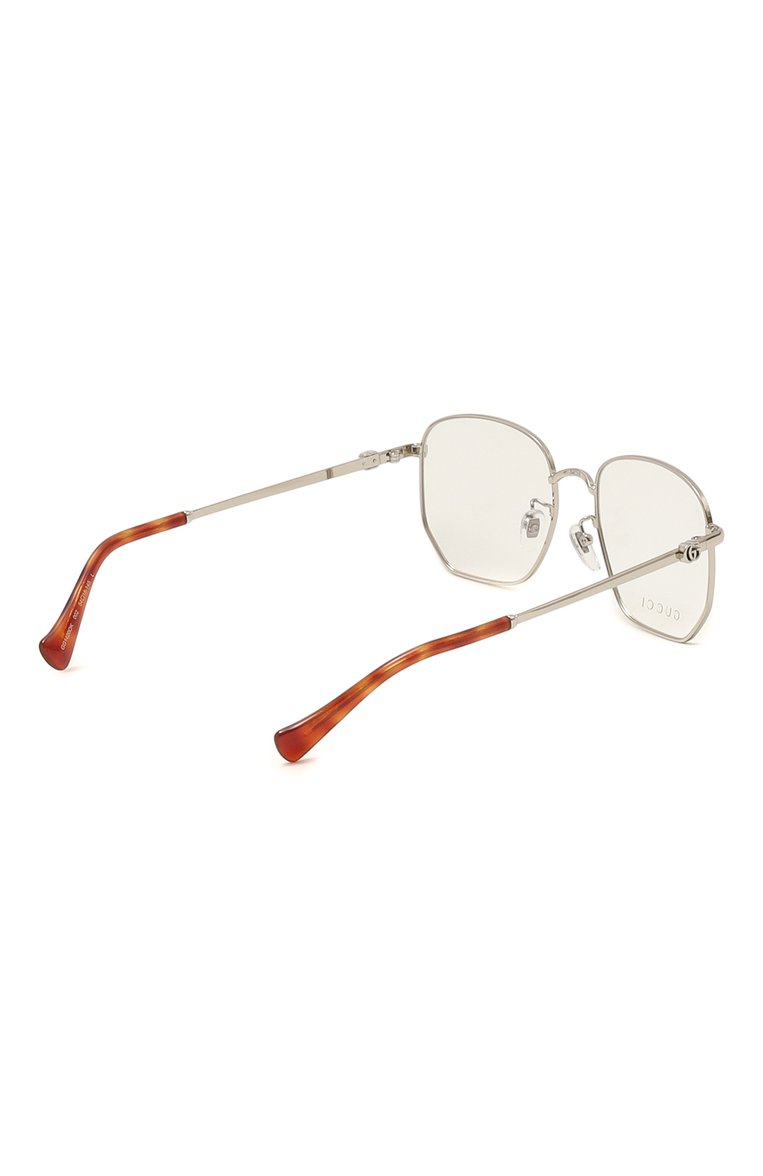 Женские оправа GUCCI серебряного цвета, арт. GG14200K 002 | Фото 5 (Нос: Не проставлено; Региональные ограничения белый список (Axapta Mercury): Не проставлено; Тип очков: Оправа; Кросс-КТ: Оправы-унисекс; Материал: Металл; Оптика Гендер: оптика-унисекс; Очки форма: Квадратные)