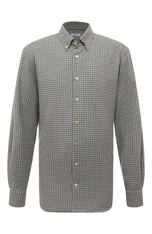 Хлопковая рубашка Kiton UCIH0864302 Серый UCIH0864302