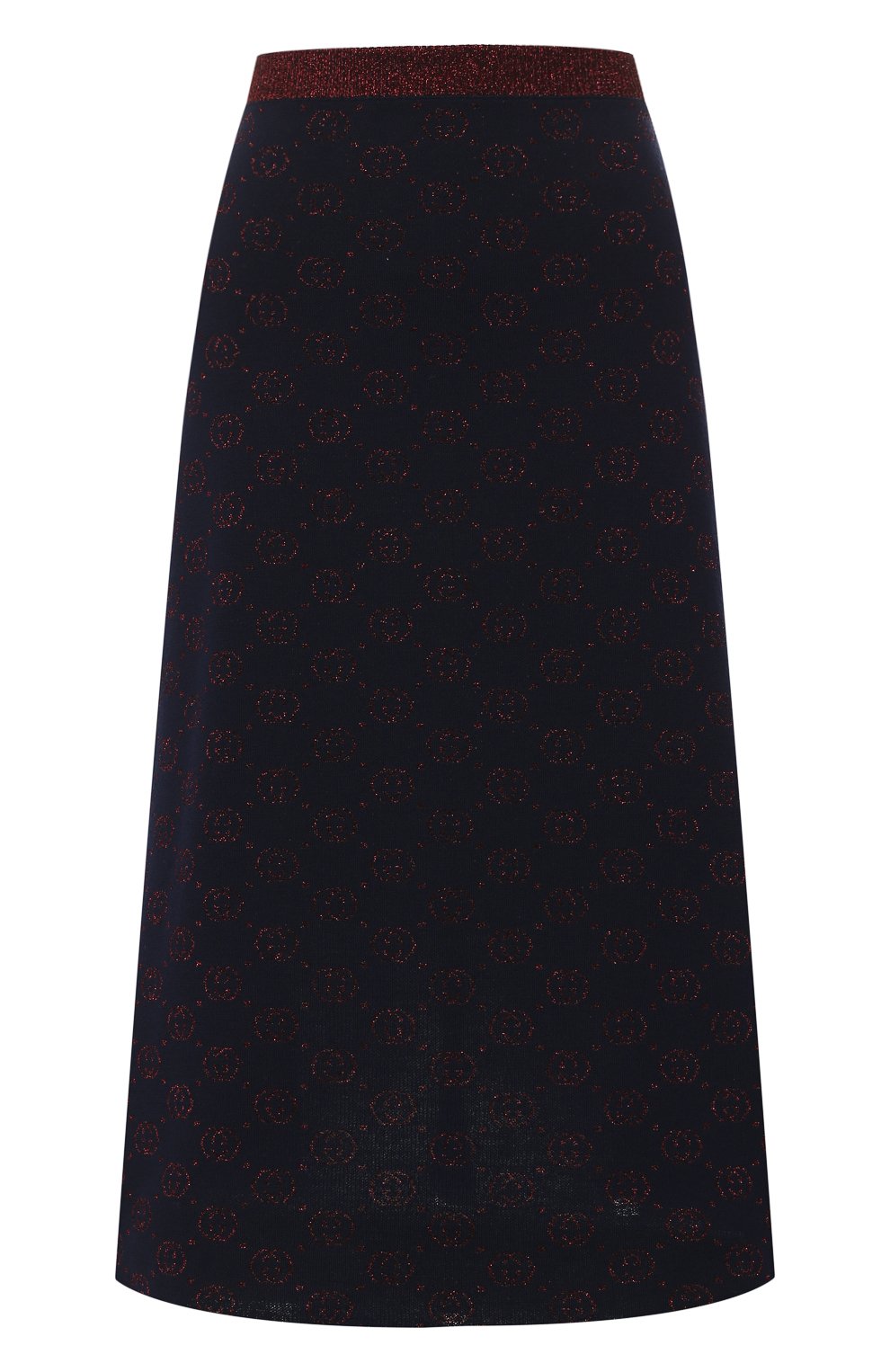 Шерстяная юбка GUCCI синего цвета по цене 83800 руб., арт. 605923/XKAHT, фото 1 Шерстяная юбка GUCCI, арт. 605923/XKAHT, фото 1