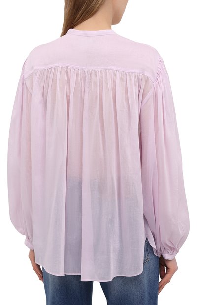Хлопковая блузка ISABEL MARANT светло-розового цвета по цене 64750 руб., арт. HT2066-21E025I/KILEDIA, фото 4 Хлопковая блузка ISABEL MARANT, арт. HT2066-21E025I/KILEDIA, фото 4