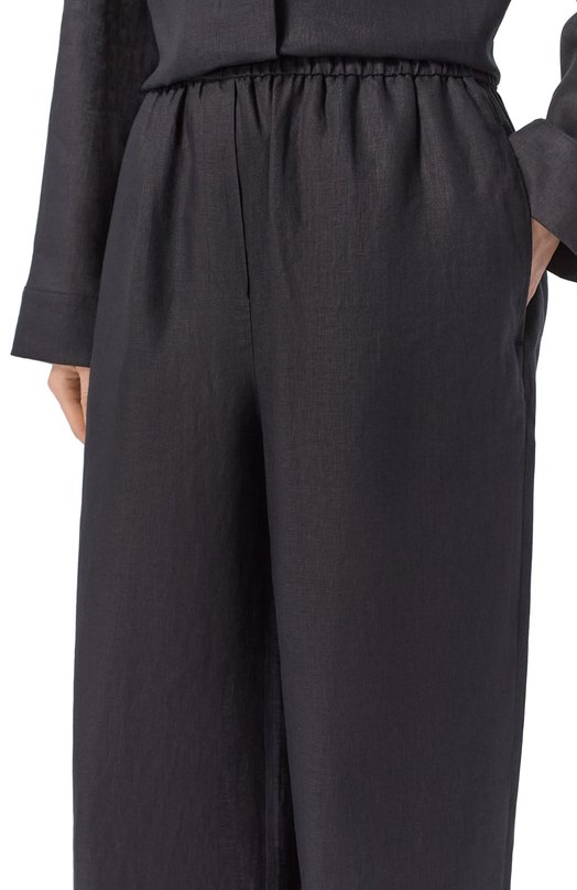 Льняные брюки 12 STOREEZ 137703 Чёрный  137703 Фото 5