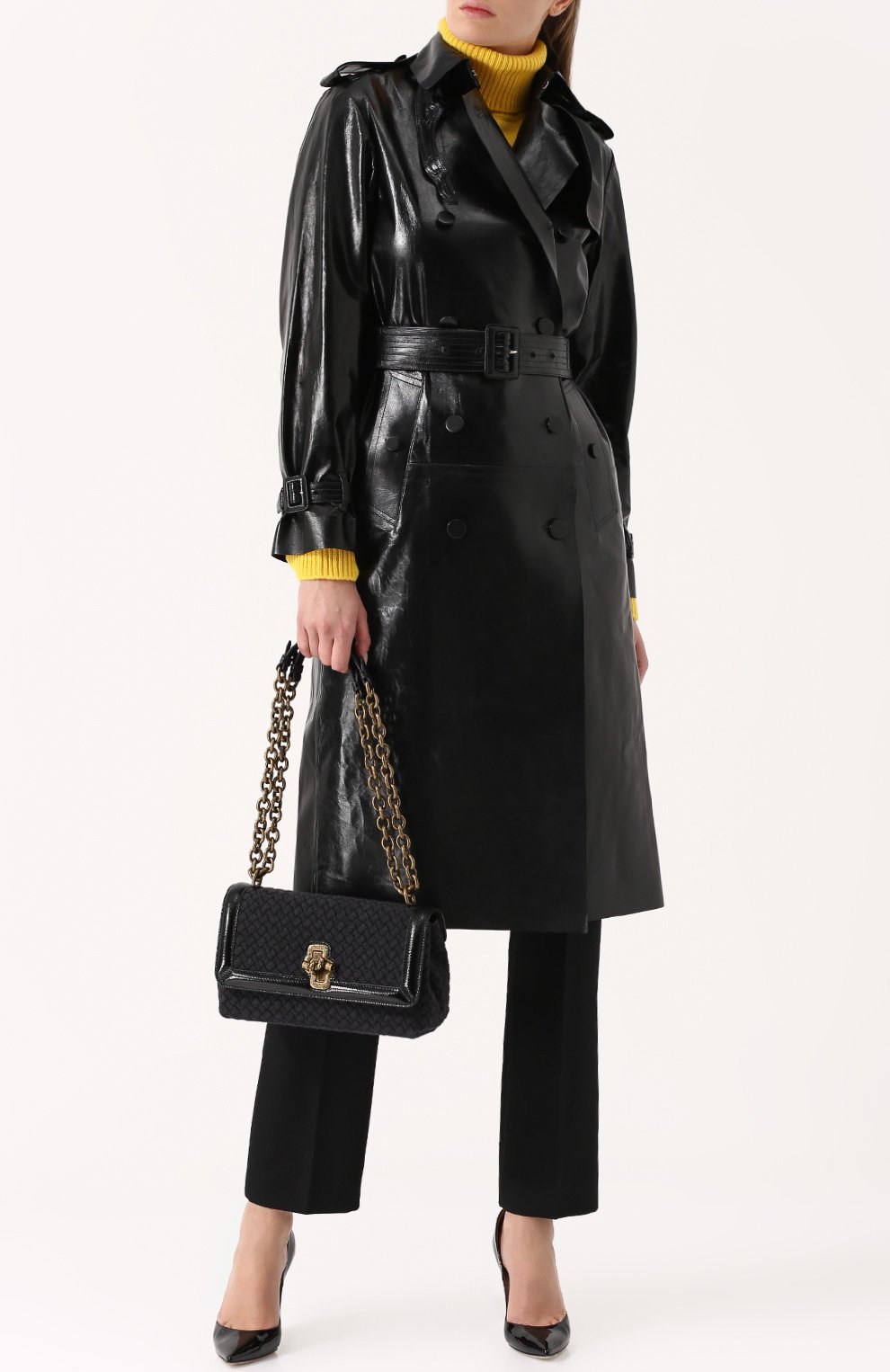 Двубортное кожаное пальто с поясом VALENTINO, арт. NB0NB02Y/1BH, фото 2