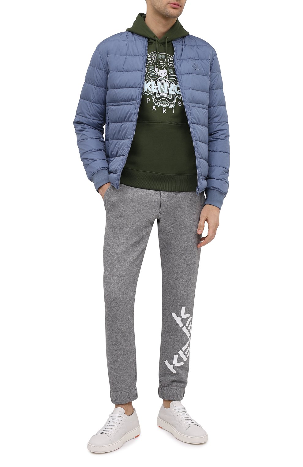 Хлопковое худи KENZO хаки цвета по цене 33050 руб., арт. FB55SW3104XA, фото 2 Хлопковое худи KENZO, арт. FB55SW3104XA, фото 2