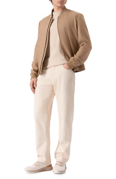 Бомбер из шелка и шерсти CORNELIANI бежевого цвета по цене 115500 руб., арт. 27L588/2718266, фото 2 Бомбер из шелка и шерсти CORNELIANI, арт. 27L588/2718266, фото 2