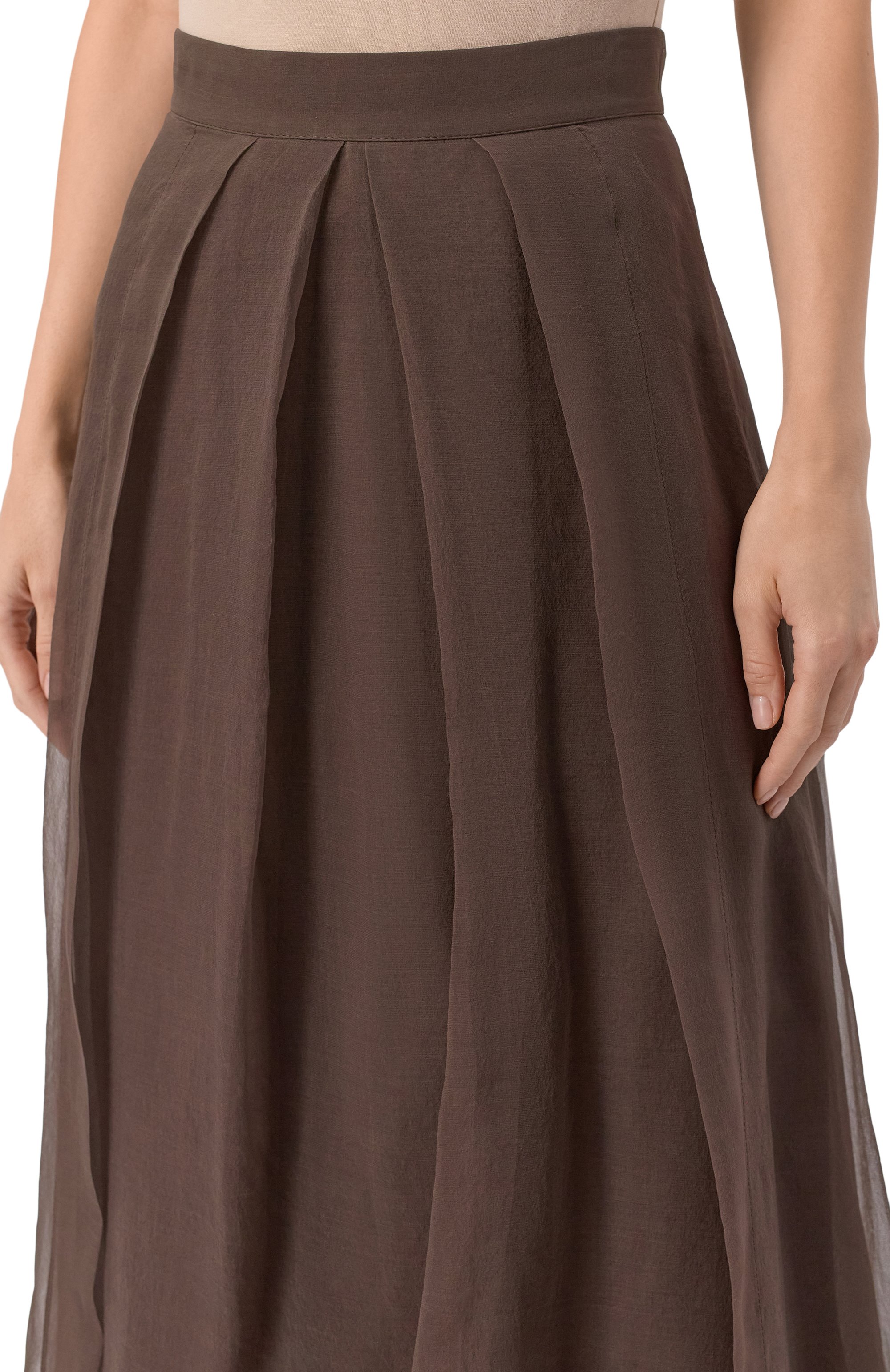 Шелковая юбка BRUNELLO CUCINELLI коричневого цвета по цене 262500 руб., арт. MP940G3875, фото 5 Шелковая юбка BRUNELLO CUCINELLI, арт. MP940G3875, фото 5