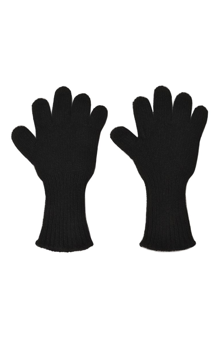 Детские кашемировые перчатки GIORGETTI CASHMERE черного цвета, арт. MB1699 | Фото 2 (Материал: Текстиль, Кашемир, Шерсть; Материал сплава: Проставлено; Нос: Не проставлено)