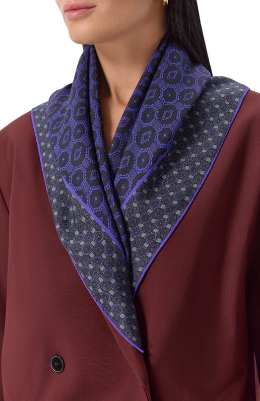 Шелковый платок Dries Van Noten 011300-2210-401 Фиолетовый  011300-2210-401 Фото 2