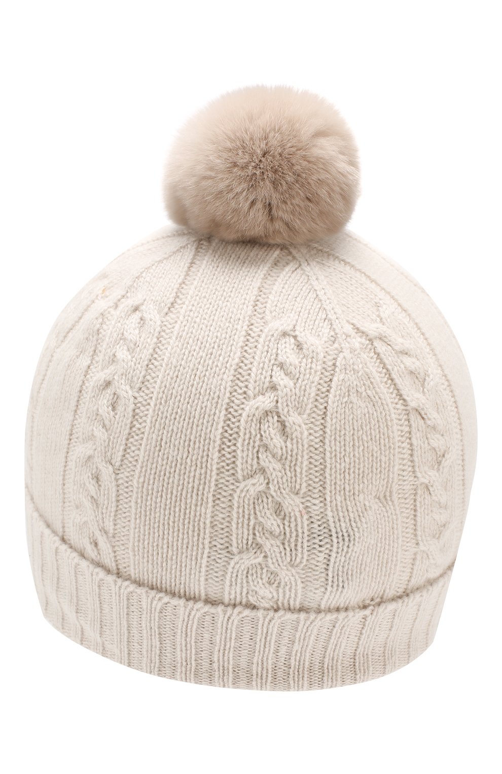 Кашемировая шапка с меховым помпоном LORO PIANA, арт. FAI7330, фото 2