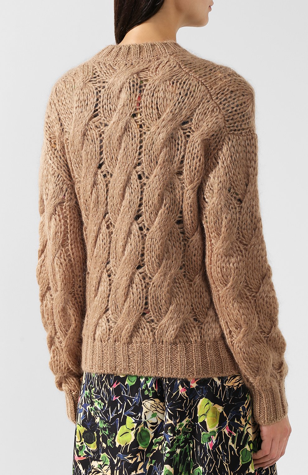 Однотонный пуловер фактурной вязки PRADA, арт. 124B43-3HC-F0040, фото 4